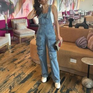 Nasty Gal Cargo Denim Overalls